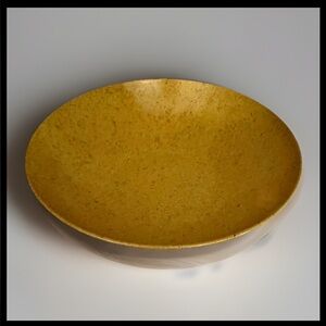 Vintage Texas Ware Melamine Speckled Salad Bowl Mustard Yellow MCM Kitchen